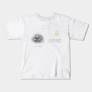 Overcoming overthinking in a creative way inspirational illustration Kids T-Shirt